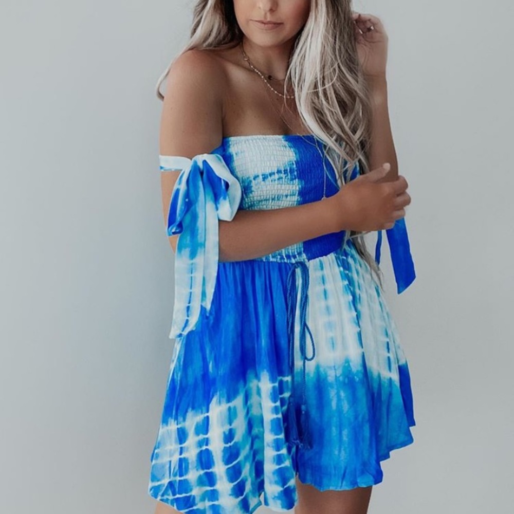 Shop Hope blue tye dye romper